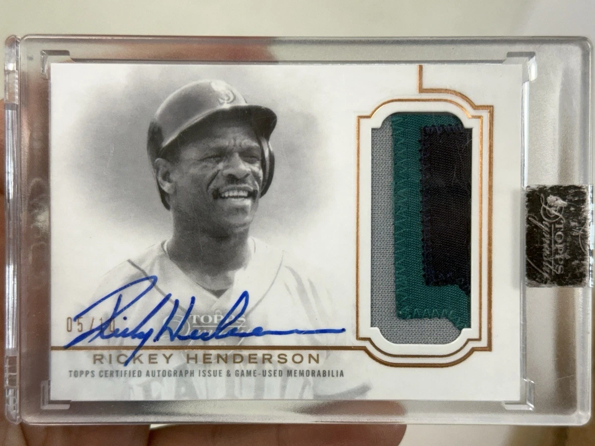 Topps Rickey Henderson Autographed Baseball Sports Trading Cards