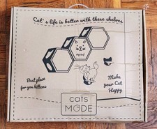 CatsMode Hexagon Wall Shelf for Cats   Modular Wooden Cat Furniture - 1 shelf
