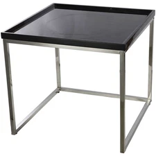 A&B Home AV38348 Square 23.5 X 21.8 inch Black and Silver Side Table