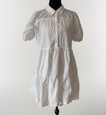 Abercrombie & Fitch White Dress Size Medium Milkmaid Cottagecore Tiered Preppy
