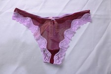 Victoria's Secret Women's Mesh Lace-Trim Thong DH3 Multicolor Medium NWT