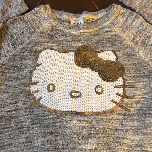 Hello Kitty Mädchen Größe Medium 7/8 grau Langarm Pullover Sweater Hello Kitty - Bild 2 von 4