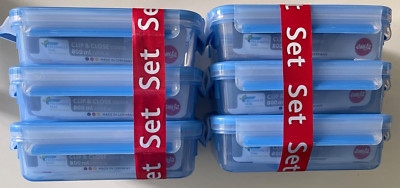 Emsa Meal Prep Set Clip & Close, 6-teilig, Vorratsdosen, Kunststoff, 6 x 800 ml