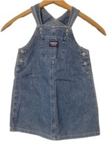 Oshkosh B  Gosh Vestbak Blue Jean Dress Girls 5T Overalls Bibs Jumper Denim Y2K