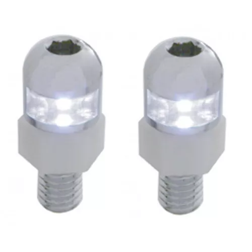 White LED Light License Plate Frame Dashboard Console Fastener Screws Bolt Pair - Foto 1 di 3