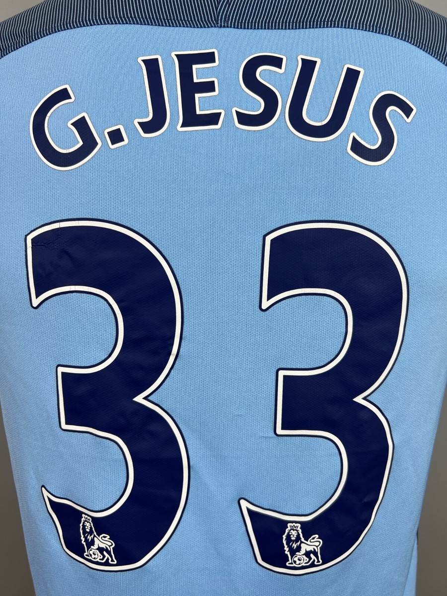 MANCHESTER CITY 2016 2017 G.JESUS HOME SHIRT FOOTBALL SOCCER