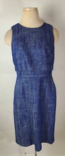 J Crew women Going Places Linen Blend Blue Dress Size 2 Good Condition