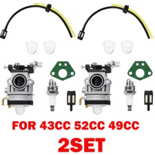 2x Carburetor For 43cc 52cc 49cc Brushcutter Strimmer Cutter Chainsaw Carb -15mm