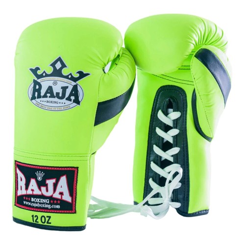RAJA BOXING Gloves MMA Muay Thai Lace Up training Semi Leather Made TH, 12-18oz - Picture 11 of 13