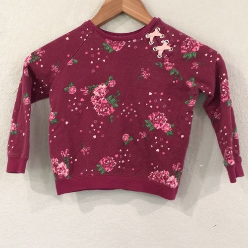 Garanimals Girls Sz 5 Floral Sweatshirt Lace Shoulder Accent Boho