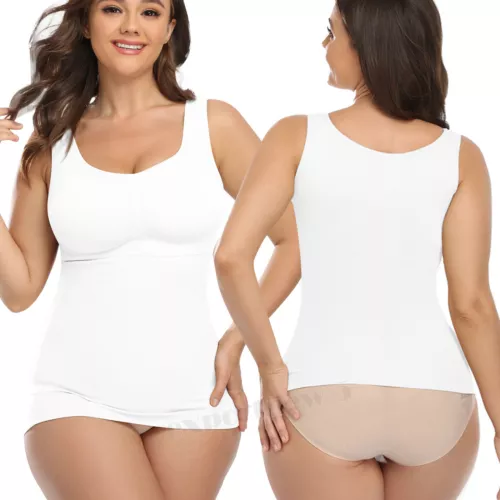 Women Cami Shaper with Built in Bra Tummy Control Sleevess Tank Top Shapewear - Picture 16 of 20