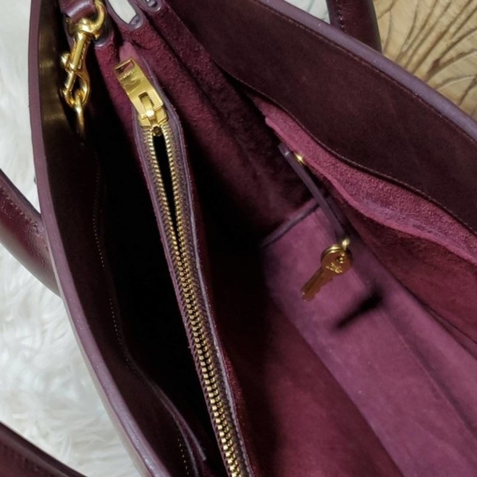 Autentica Yves Saint Laurent YSL BO Mini Borsa Giorno Amarena Viola Designer