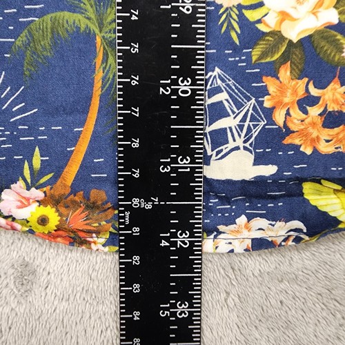 Plantation Rum Hemd Herren Large blau Blumen Hawaii Knopfleiste Strand Party Erwachsene - Bild 8 von 9