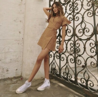 LE RUMI Sonia Wrap Tie Mini Dress