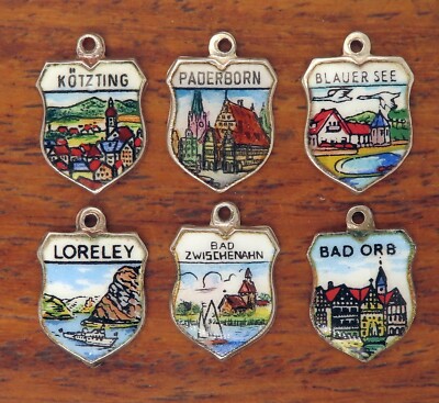 Vintage silver GERMANY GERMAN BAVARIA AUSTRIA SOUVENIR TRAVEL SHIELD charm