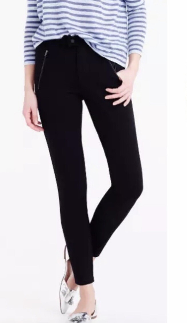 JCrew Black snap front ponte slim Pixie pants #B3… - image 2
