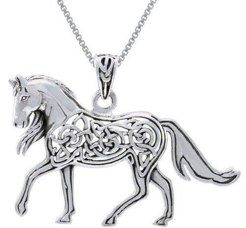 Jewelry Trends Sterling Silver Celtic Horse Pendant on 20 Inch Chain Necklace - Picture 1 of 3