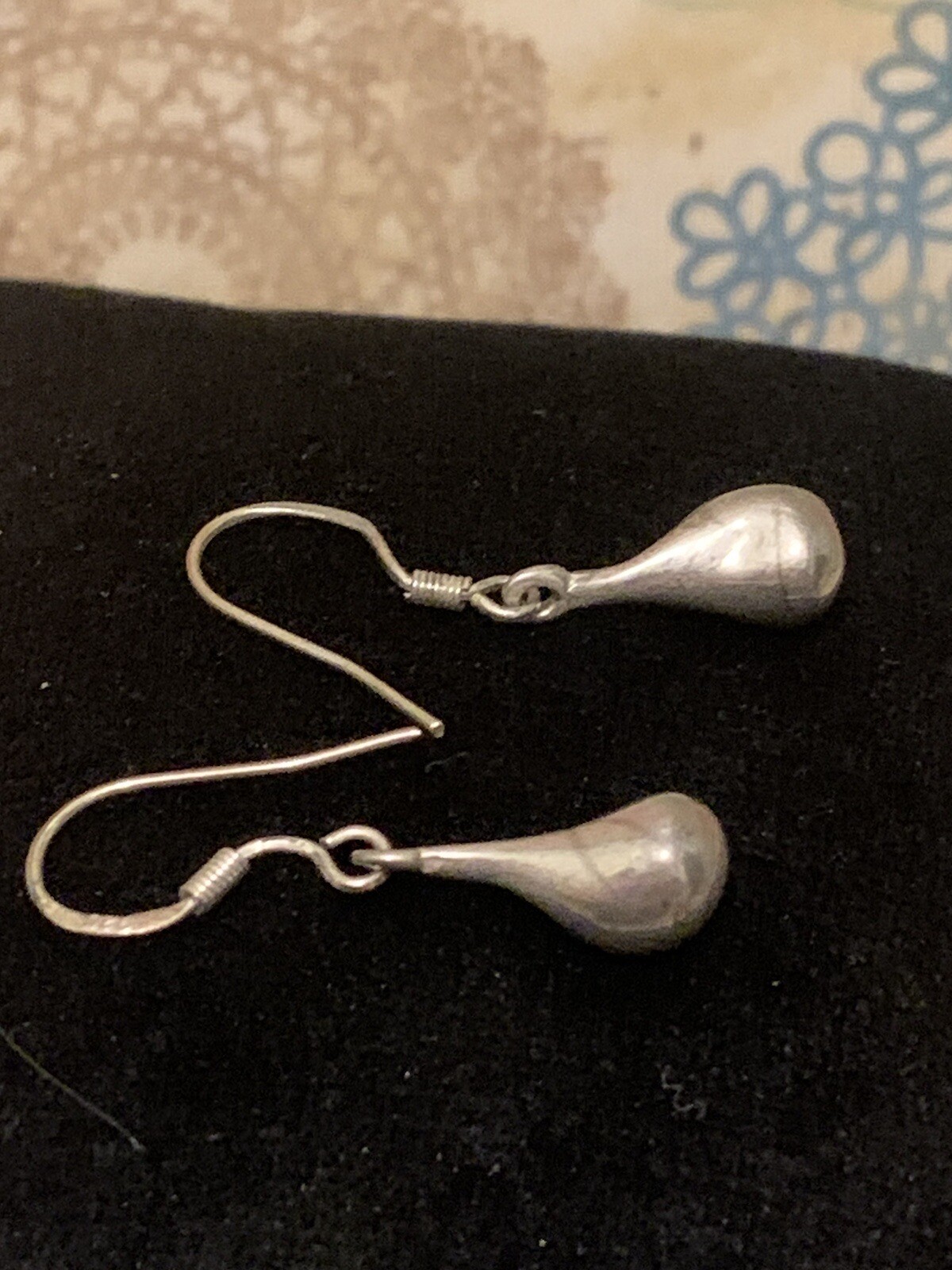 Silver 925 hook post small solid Tear Drop dangle… - image 5