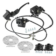 Hydraulic Rear Twin Brake Caliper Rotor Wheel Hubs DIY Go Kart ATV UTV Quad Bike