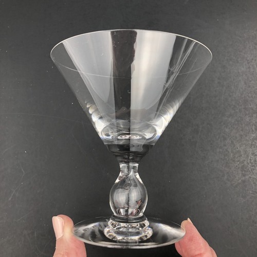 Bel Air CRYSTAL MARTINI Coupe Glasses Air Bubble in Stem (4) Vintage Superior - Picture 10 of 12