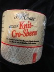 J&P Coats Metallic Knit-Cro-Sheen Crochet Thread 100 Yds Size 10 Gold/Whote — photo 1