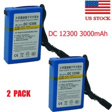 2 12V DC Rechargeable Lithium-ion Battery Portable Battery Pack w/ Charger Blue