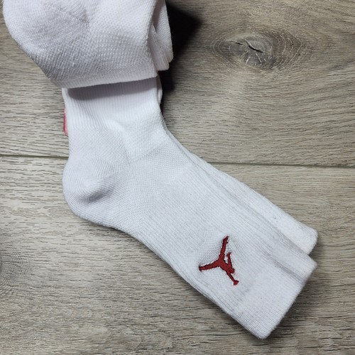 Nike Air Jordan Low-Cut Quarter & Crew 3-Pack White Youth Socks 3Y-5Y - Picture 4 of 7