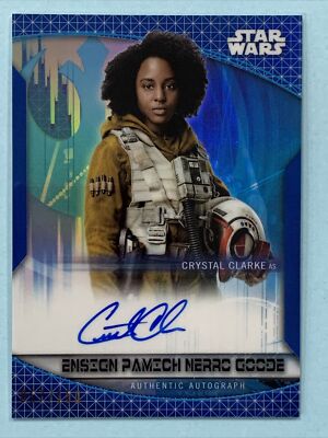 2020 Topps Star Wars Crystal Clarke As Ensign Pamich Nerro Goode Auto Blue /150
