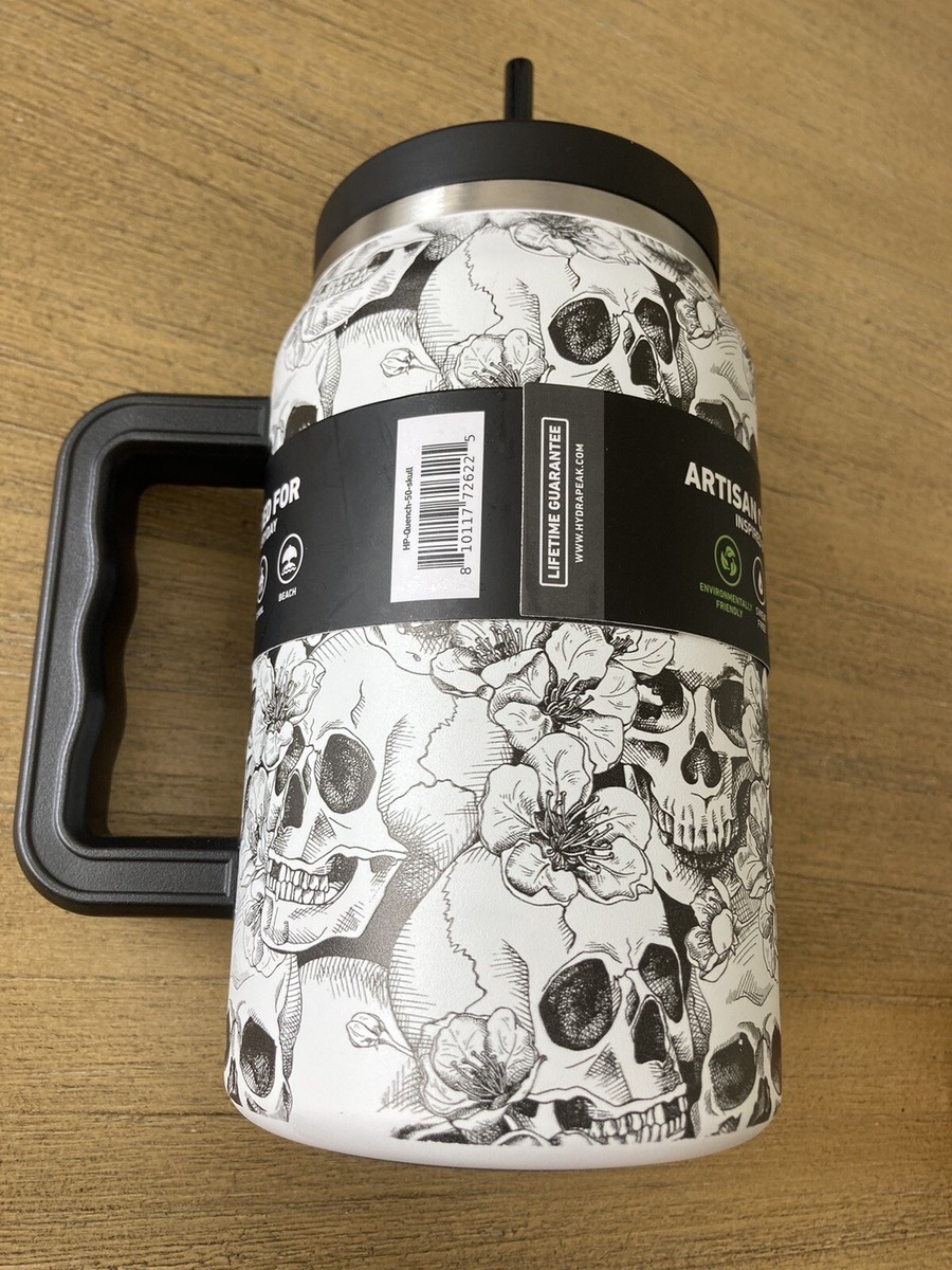 HydraPeak SKULLS Quench 50 oz Steel XL Insulated Bottle Tumbler