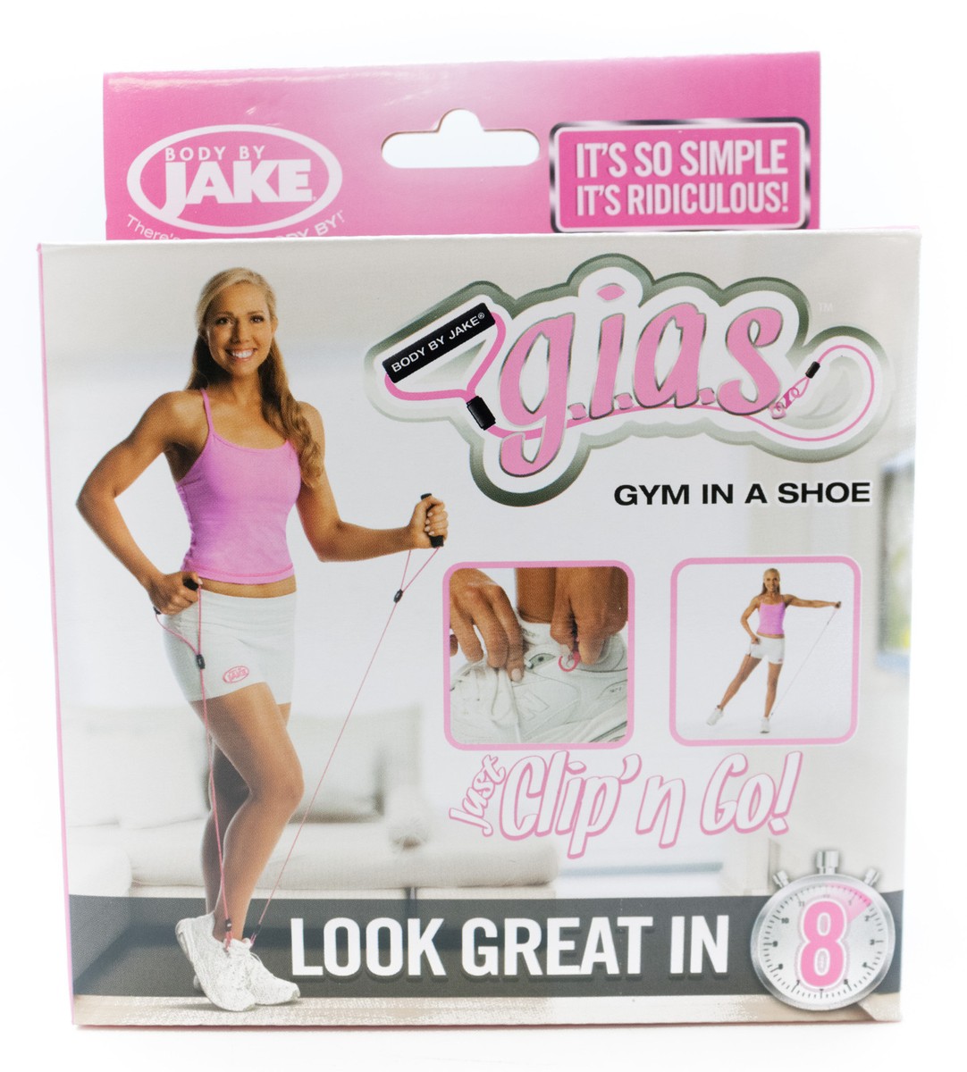 Gym In A Shoe Clip Handle Resistance Band GIAS Body Jake Exercise