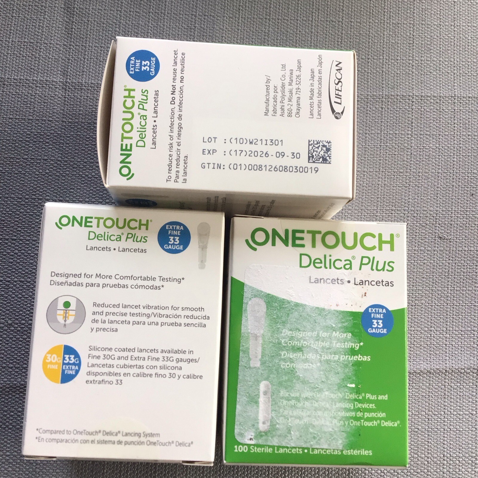 One Touch Delica Plus 33 Gauge Lancets Exp.20260930 Lot of 3 Boxes eBay