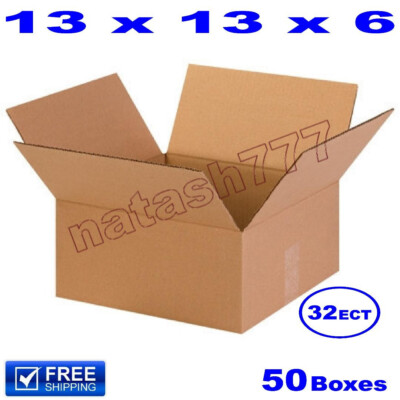 50 - 13x13x6 Cardboard Boxes 32-ECT Mailing Packing Shipping Corrugated Carton