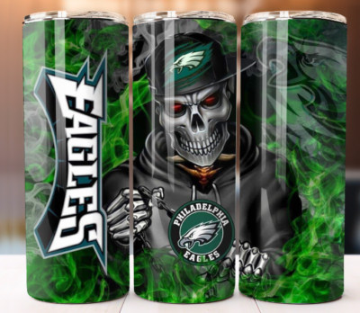 Philadelphia Eagles Tumbler 20oz Travel Cup Mug Stainless Steel W/ Straw