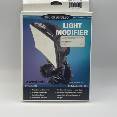 New Westcott Micro Apollo Light Modifier Softbox 5'' x 8'' Model #2200 Diffuser 