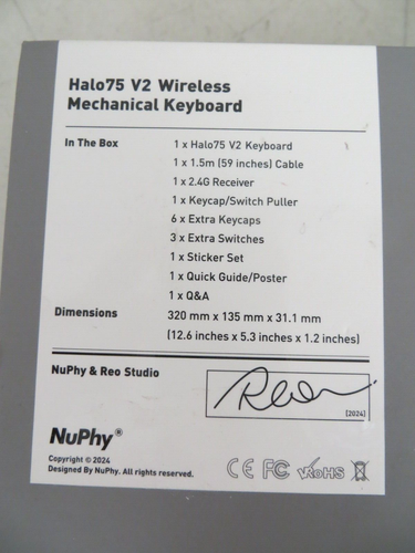 Nuphy Halo75 V2 75% Mechanical Wireless Keyboard Ionic Raspberry Switches - Picture 3 of 6
