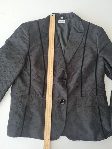Ladies Jacket Lebek Collection Size 16 Black Mock Pockets 28805 - Picture 8 of 14