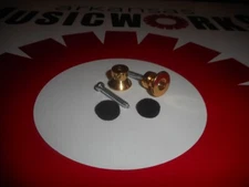 NEW - Buttons (2) For Dunlop Traditional Strap Lock System - GOLD
