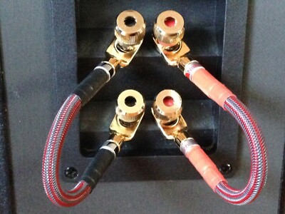 Pair Mogami Audiophile Bi Wire Speaker Jumper Cables Spade to Spade