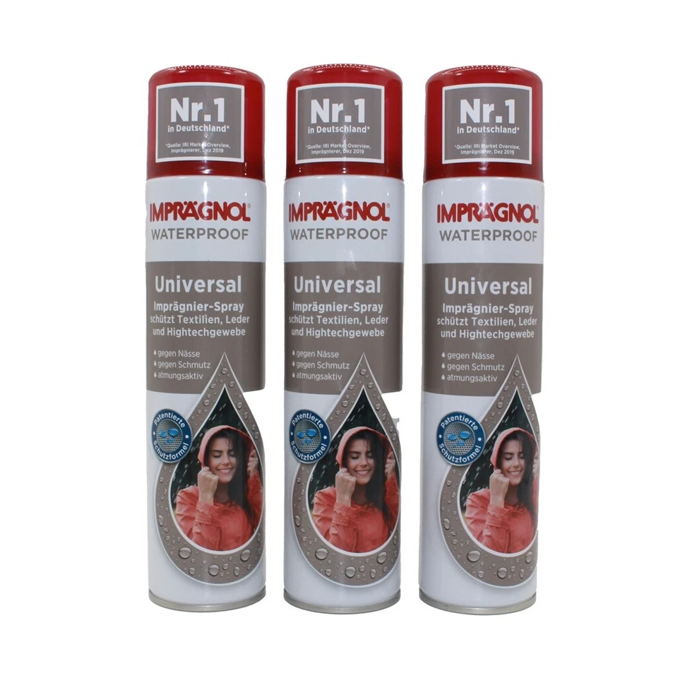 3 x Imprägnol Spray Wetterschutz Leder Textilien Hightechgewebe Imprägniermittel