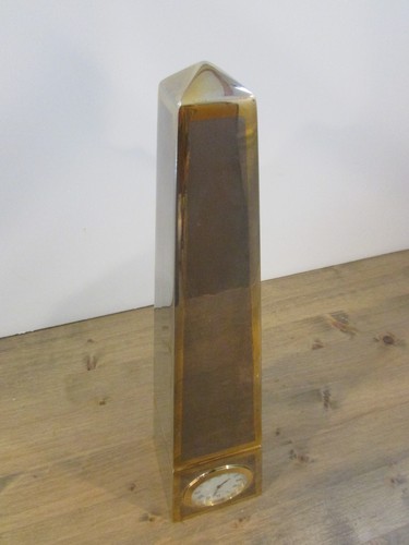 Limited Edition Obelisk Clock - 19 of 600 - Mirror Polished Steel w/Gilt - Picture 5 of 8