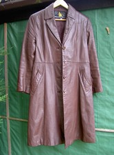 Vintage Long Brown Kangaroo Leather Coat