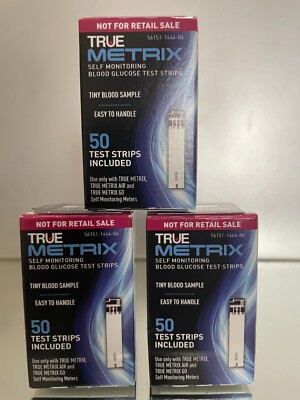 True Metrix Blood Glucose Test Strips 150 CT (3 BOXES) EXP  04/2026. FREE SHIP