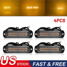 4pcs 12 Led Amber Yellow Truck Car Beacon Warning Hazard Flash Strobe Light