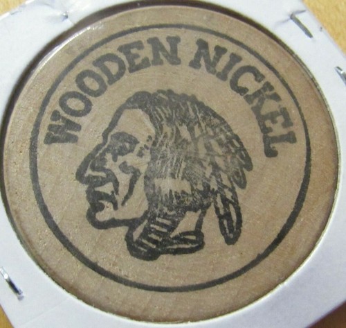 Vintage Flapper Airlines Worchester, RI Wooden Nickel - Token Rhode Island - Picture 2 of 2