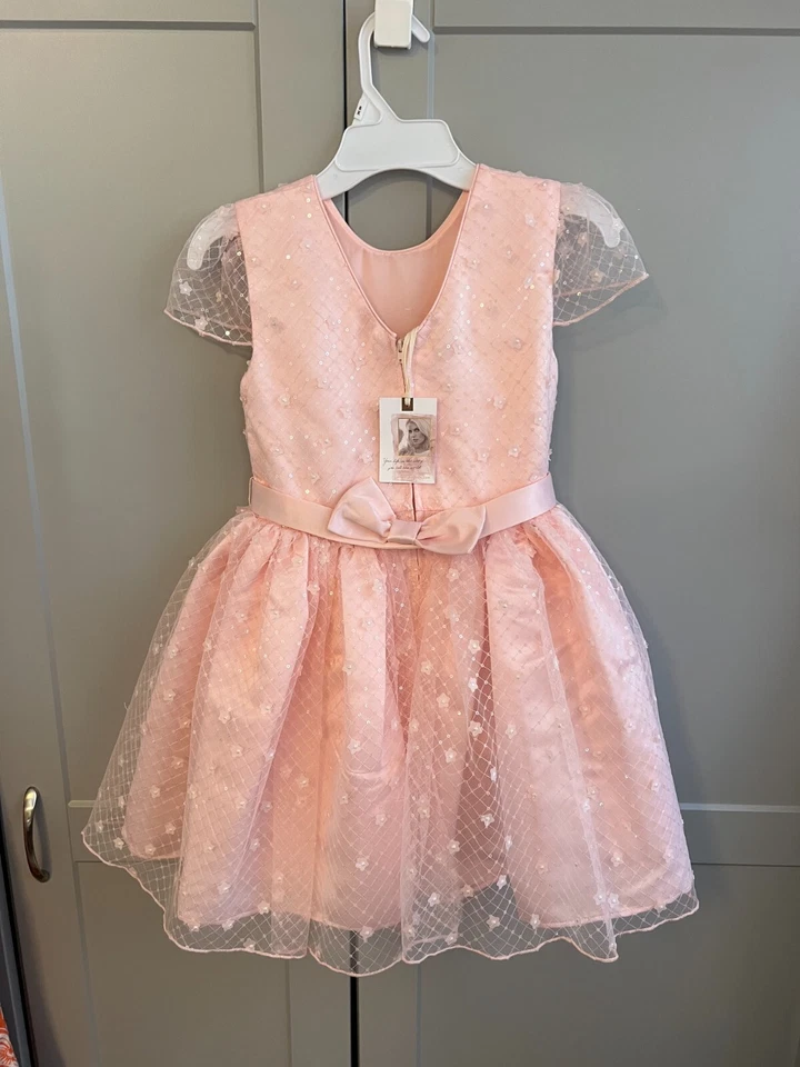 Vestido Jessica Simpson Niñas Nuevo con Etiquetas Formal Rosa Fiesta Vacaciones Foto 2 de 3