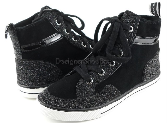 coach black high top sneakers