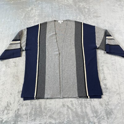 Per Se Cardigan Womens Size Small Gray Blue Cashmere Wool Oversized Luxury Soft