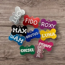 2 CUSTOM Laser ENGRAVED PERSONALIZED PET TAG ID DOG CAT NAME TAGS DOUBLE SIDE