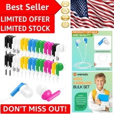 Affordable 30 Bulk Earbuds: In-Ear Kids Headphones with Mixed Colors for Schools