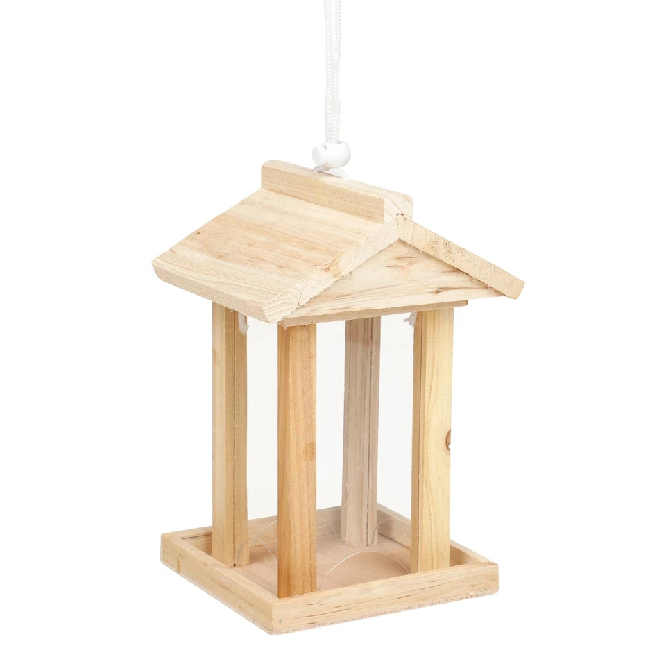 Vogelfutterhaus Vogelfutterstation Futterspender Futterhaus Spender aus Holz - Bild 2 von 4